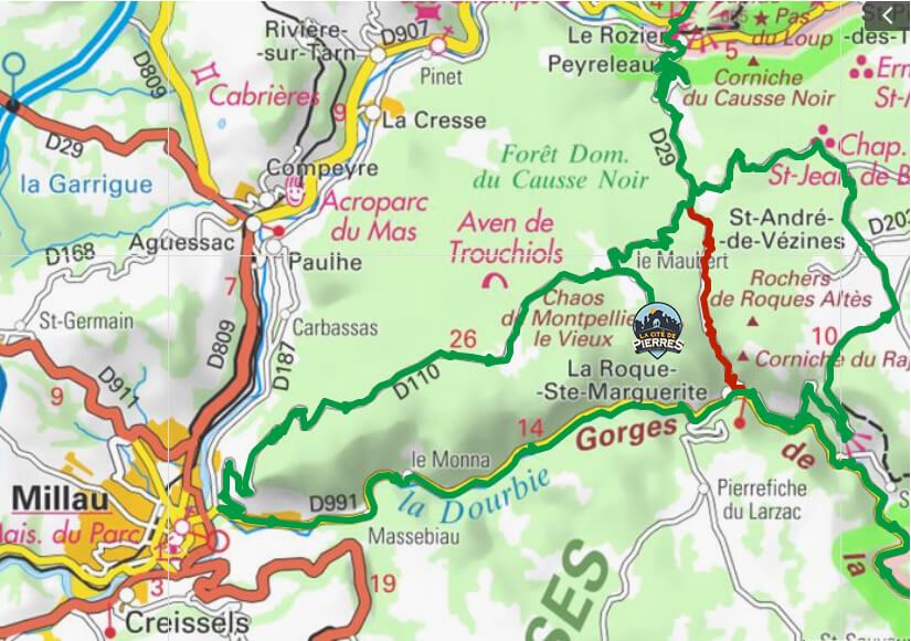 accesCitedePierres plan fermeture de route la roque sainte marguerite